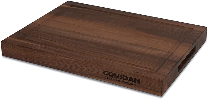 Walnut Cutting Board for Kitchen, USA Grown Hardwood, 16 x 12, with Invisible Inner Handle, Prefinished with Food-Grade Oil, Suitable for Kitchen Edge Grain, 1-1/2" Thick