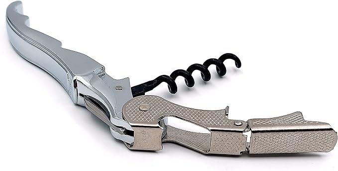 Pulltap's Genuine Classic 100 Waiter's Corkscrew – Double-Hinged Wine Key with Hinged Foil Cutter – Patented Design – Made in Spain – Cromado - Chrome