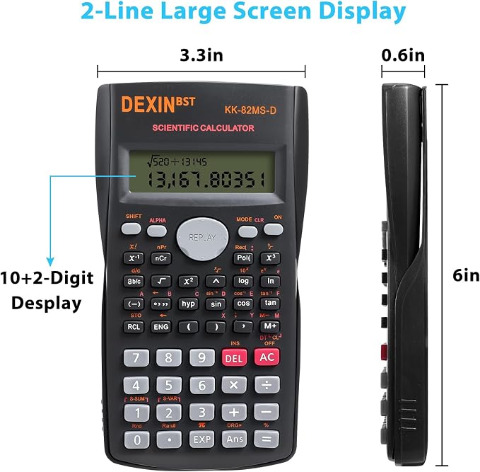30 Pack Scientific Calculators with 2 Line Display Multi Function Engineering Calculator Ideal for Students Engineers Teachers Construction Finance Office Use School Business(Black)