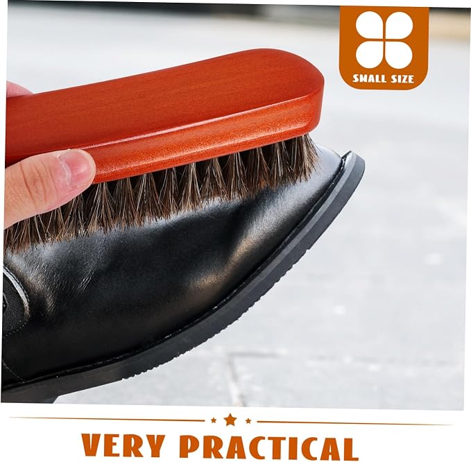 4pcs Wooden Horse Hair Shoe Cleaning Brush Ergonomic Design for Quick Polishing Care Portable Shine Brush for Efficient Shoe Maintenance