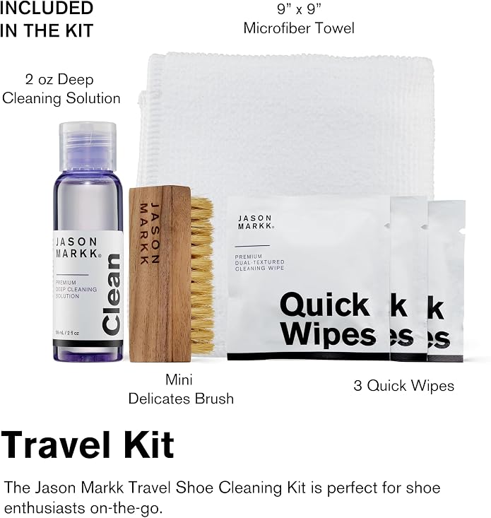 Jason Markk Shoe & Sneaker Travel and Care Kits - Ideal for Footwear, Safe on Leather, Suede, Nubuck, Cotton, Knits