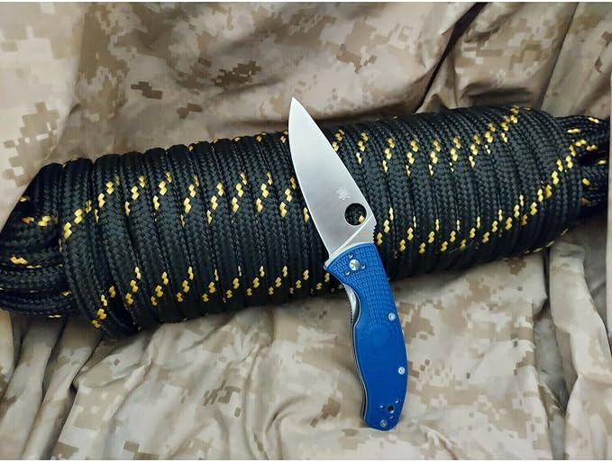 Spyderco Tenacious Lightweight Folding Pocket Knife, PlainEdge | 7.77" Overall Length, 3.9" CPM S35VN Steel Blade, Blue, FRN Handle, LinerLock, Full-Flat Grind