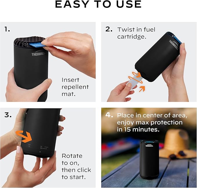 Thermacell Mosquito Repellent Refills, 60-Hour Pack; Contains 15 Repellent Mats, 5 Fuel Cartridges; Compatible with Any Fuel-Powered Thermacell Product; No Spray, Scent, Mess