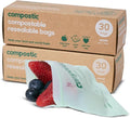 Compostic Compostable Snack Bags, Snack Size (60 Count) Starter Pack — Resealable Zip-Seal, Plant-Based, Home Compostable, Freezer Safe, BPA-Free, Non-Toxic, GMO-Free Food Storage Bags