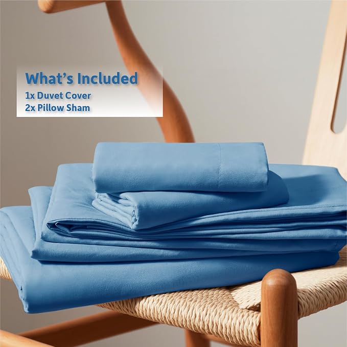 Nestl Blue Heaven Duvet Cover King Size - Soft Double Brushed King Duvet Cover Set, 3 Piece, with Button Closure, 1 Duvet Cover 104x90 inches and 2 Pillow Shams