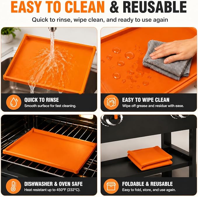 Silicone Griddle Mat for Cuisinart CGG-0028 28" Two Burner Gas Griddle, Heat-Resistant, BBQ Griddle Tools Mat, Suitable for Outdoor Cooking in All Seasons