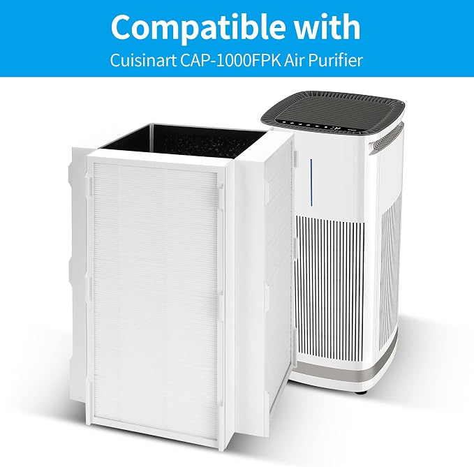 2-Pack CAP-1000FPK Replacement Filter Compatible with Cuisinart CAP-1000FPK Air Purifier, 3-in-1 Filtration