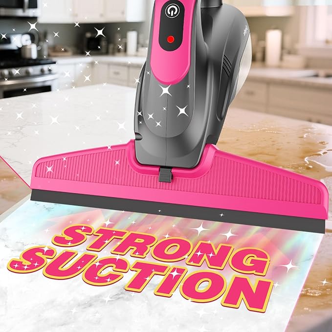 Window Vacuum Squeegee Cordless, 2000Pa Electric Window Vacuum Cleaner with Strong Suction, Lightweight Streak-Free Window Cleaner Tool for Windows, Shower Glass, Mirrors, Car Windshields