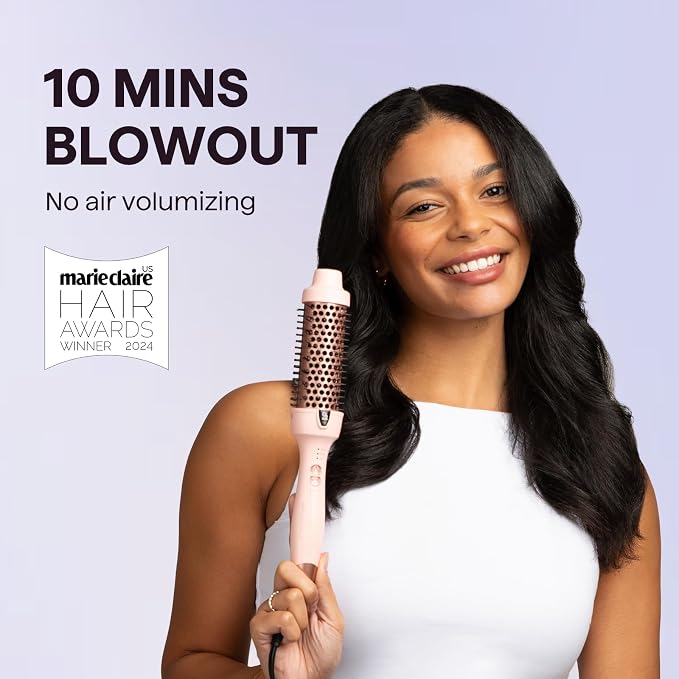 Wavytalk Thermal Brush, 1.5 Inch Blowout Express Ionic Heated Round Brush Creates Blowout Look Makes Hair Shinier & Smoother, Dual Voltage, Easy to Use (Green)