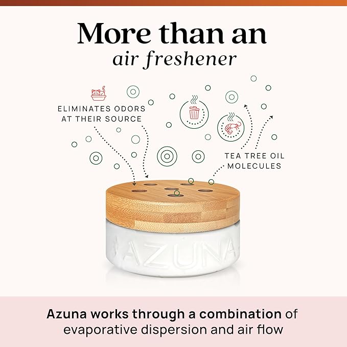 Azuna Air Freshener and Odor Eliminator for Strong Odor Gel 24oz Refill Pouch | Plant-Based & Long Lasting | Pet, Smoke, Home and Bathroom | Sandalwood | Lasts 60–90 Days