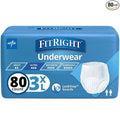 Medline FitRight Adult Incontinence Underwear, Heavy Absorbency, 3X-Large, 75"-94" Waist (20 Count, 4 Pack)
