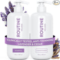 Routine Wellness Anti-Thinning Shampoo and Conditioner Set for Thinning Hair - Biotin DHT Blocker Women & Men - Color Safe Shampoo for Hair Loss & Healthier Hair - Lavender & Cedar Set