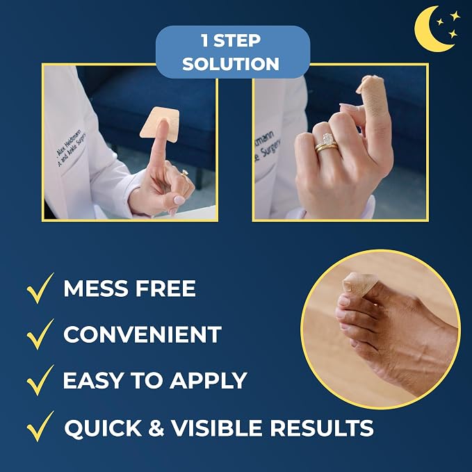 Kerasal Nighttime Nail Renewal Patches - 14 Patch - Overnight Restoring Nail Repair (Pack of 4)