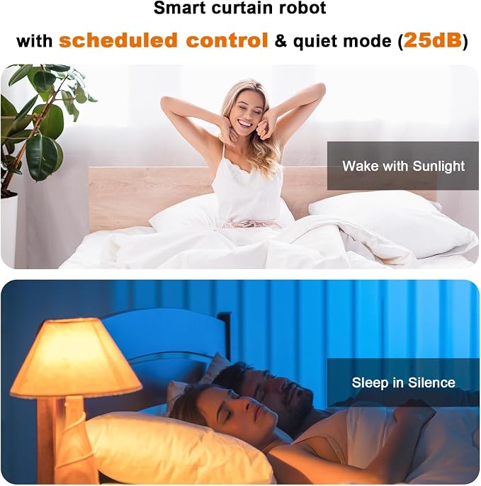 Automatic Curtain Opener with Remote, Compatible with Alexa and Google Home, Smart Curtain Opener for Roman/U/T Rails, Bluetooth Curtain Opener with App/Timer, Gifts for Women and Men