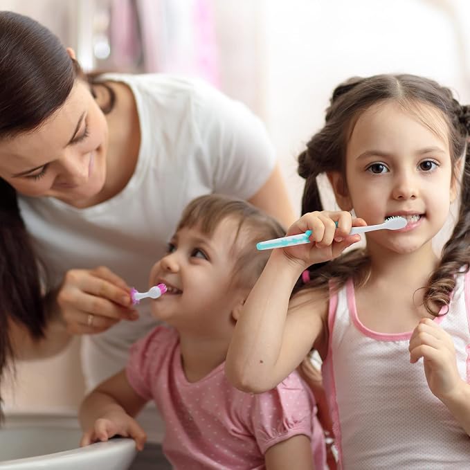 Bokon 300 Pcs Bulk Kids Toothbrushes Soft Bristles Toddlers Cute Toothbrush with Cover & Individually Wrapped Easy Grip Handle for Children Toddler Home School Daycare Camp