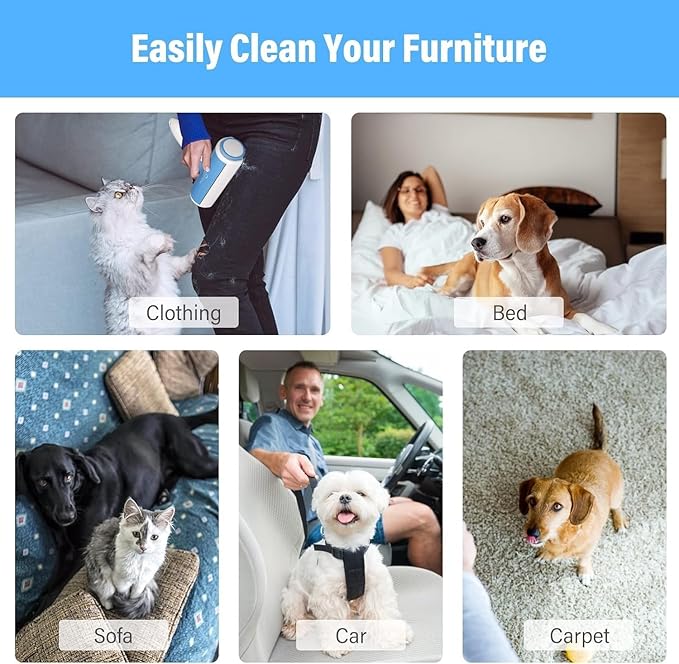 Reusable Lint Roller Effortless Pet Hair Remover for Furniture and Clothes