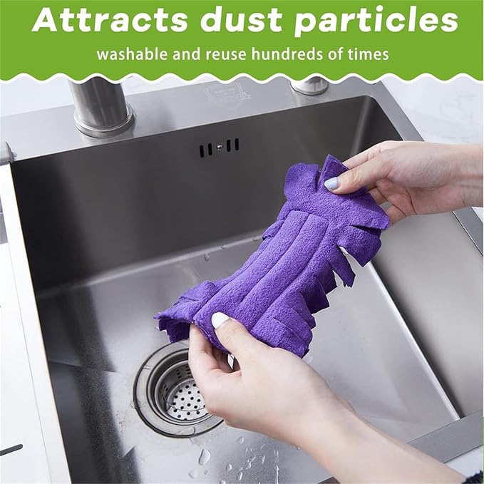 Reusable Chenille Microfiber Dust Duster, Bendable Microfiber Duster with Removable Washable Cloth Covers, 360°Electrostatic Duster Refills for Efficient Home Cleaning (20PCS)