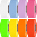 Perco 1 Line Multicolored Sleeve— 8,000 Labels for Perco Lite, X, Plus & Pro Guns—Includes White, Yellow, Blue, Lavender & Fluorescent Colors (Red, Green, Pink, Orange)— 8 Rolls, 1 Sleeve—Made in USA