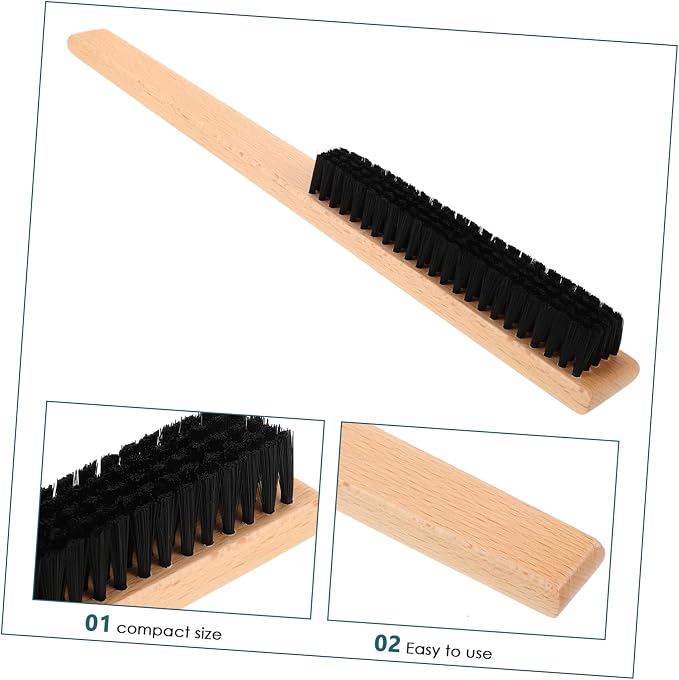 GALPADA 3pcs Bristle Coat Brush Wood Handle for Garment Cleaning Household Use Easily Removes Lint and Pet Hair from Clothes and Bedsheets
