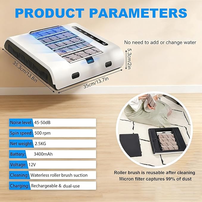 Rechargeable Automatic Shoe Sole Cleaner, 1000Pa Suction Waterless Brush, Smart Sensor Hands-Free for Home Entryway Upgrade