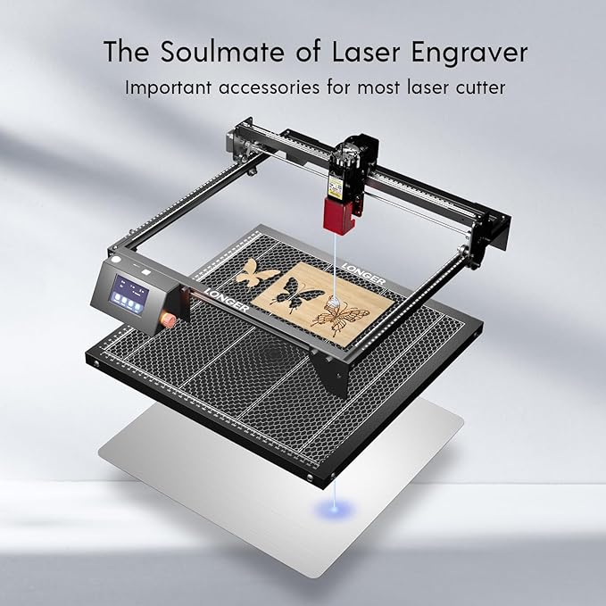 Longer Honeycomb Working Table, 15.7"x 15.7"x 0.86" Honeycomb Working Bed for CO2 or Diode Laser Engraver Cutting Machine, Fast Heat Dissipation with Aluminum Plate for Table-Protecting