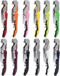 RECUTMS 12 Packs Corkscrew Wine Opener Wine key Stainless Steel Fold Beer or Bottle Opener Serrated Foil Cutter,Perfect for Bars,Restaurants,Family,Company Party (12 Color)