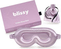 Blissy Silk Sleep Mask Profile - 100% Pure Mulberry Silk 22 Momme 6A Fibers Silk Eye Sleeping Mask for Women & Men for Total Blackout - Blindfold Silk Sleep Mask Side Sleeper Eye Cover (Lavender)