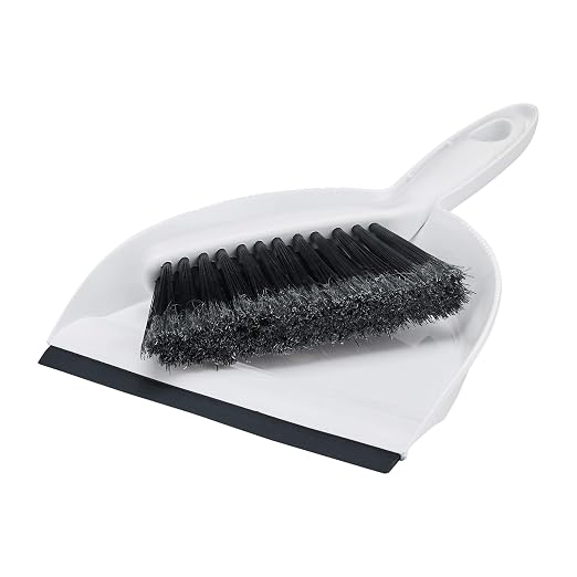 Amazon Basics Small Portable Mini Dustpan and Brush Set for Indoor Outdoor Floor Cleaning, Gray, Pack of 2