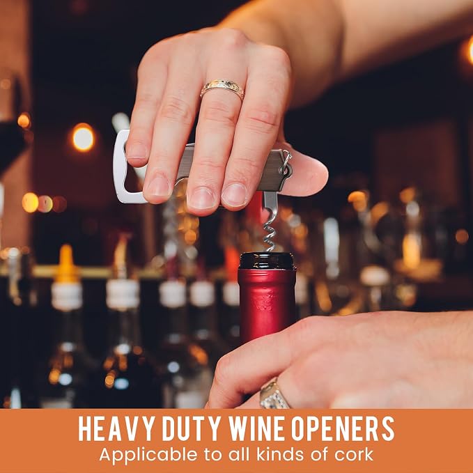 Ziliny 24 Pcs Bottle Opener Keychain Bulk Wine Bottle Beer Opener Keychain 3.27" Stainless Steel Corkscrew Waiter Corkscrew Wine Keyring Gifts for Christmas Bar Party Wedding Home (Red Bronze Color)
