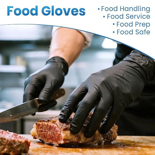 Borje Nitrile Gloves Large, 1000 Count Disposable Gloves, Black | Latex-Free Powder-Free, Medical Exam, Food Safe, Cleaning, Cooking