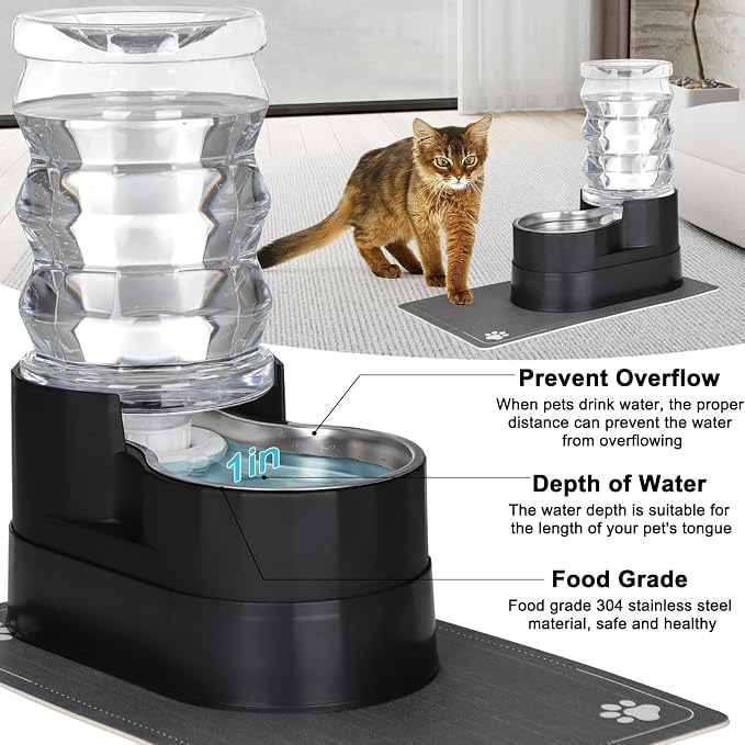 RIZZARI 7L Elevated Dog Water Dispenser :Comfortable Feeding Height | For Senior Dogs/Gravity Auto Refill/Spill-Resistant Base/Stable Anti-Tip Design/Indoor Homes & Multi-Pet Families