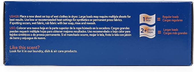 Clorox Fraganzia Fabric Softener Dryer Sheets, Wrinkle Reducing Anti Static, Great Smelling Clothes Softens Fabrics, Hawaiian Escape Scent, 105 Count