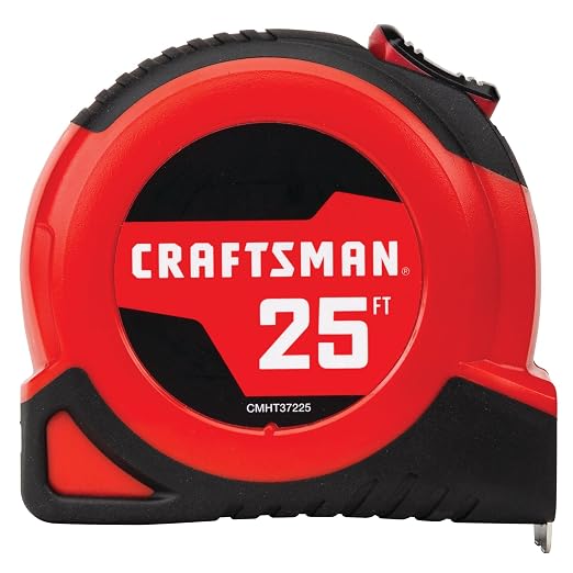 CRAFTSMAN 25-Ft Tape Measure with Fraction Markings, Retractable, Self-Locking Blade (CMHT37225), Pack of 6