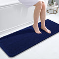 OLANLY Bathroom Runner Rugs 47x17, Extra Soft Absorbent Chenille Bath Rugs, Rubber Backing Quick Dry, Machine Washable Long Bath Mats for Bathroom Floor, Tub and Shower, Home Decor Accessories, Navy