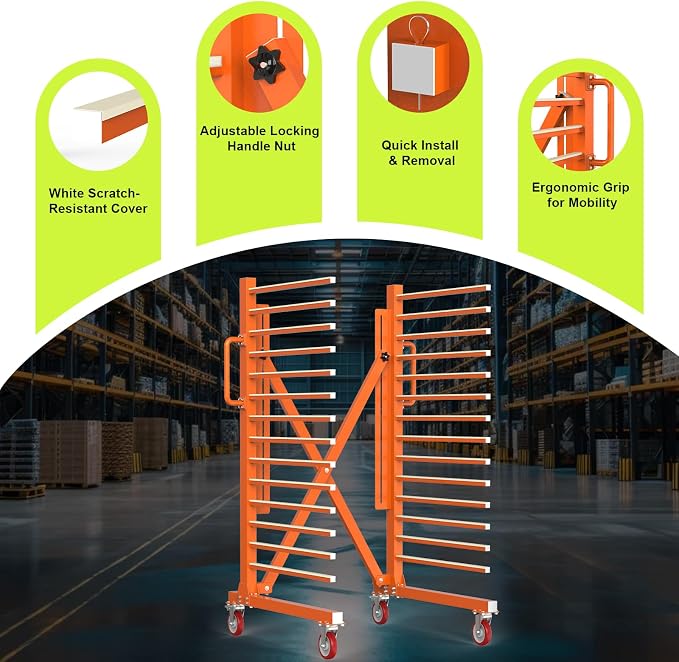 MOOFI 15-Shelf Door & Cabinet Door Paint Drying Rack–Heavy-Duty Metal Rack for Painting,Staining & Curing Doors,Cabinet Doors,Trim & Wood Panels– Space-Saving Drying System for Shops & Remodeling Pros