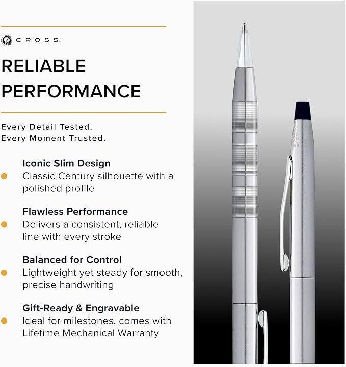 Cross AT008214 Classic Century Ballpoint Twist-Action Pen, Black Ink, Medium