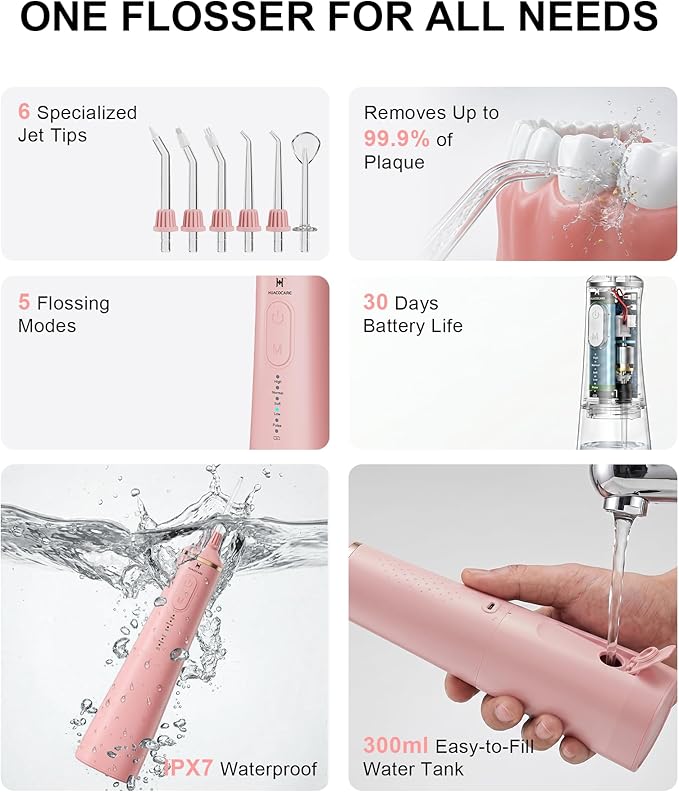Upgraded Pro Dental Care Kit: 5-Mode Water Flosser & 50,000 VPM Sonic Electric Toothbrush | Premium Oral Clean Set with Enhanced Cleaning Modes, Larger Tank & Refined Design for Advanced Gum Health