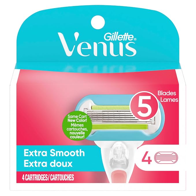 Gillette Venus Extra Smooth Womens Razor Blade Refills,Designed for a Close,Smooth Shave,4 Count (Pack of 2)