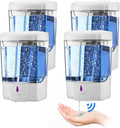 4 Pack Automatic Soap Dispenser Touchless,600 ml / 20 oz Commercial Hand Soap Dispenser,Wall Mount Hand sanitizer Dispenser for Bathroom Offices Home Kitchen Hotel,White