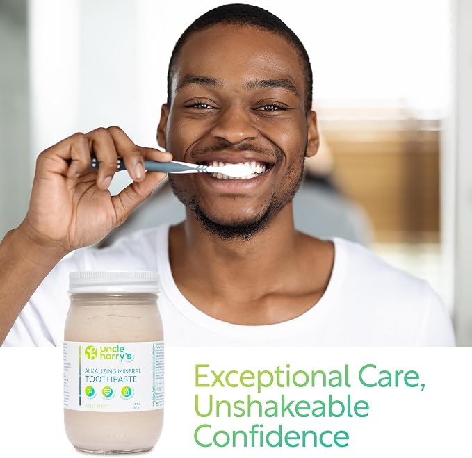 Uncle Harry's Mild Mint Remineralizing Toothpaste 1.5 lbs Jar | Natural Whitening Freshens Breath & Promotes Enamel | Vegan Fluoride Free Toothpaste