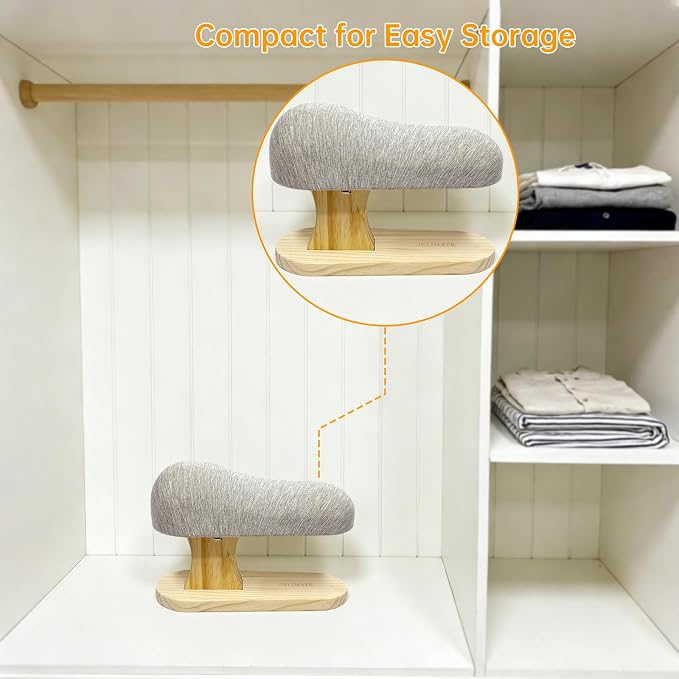 Tailor's Small Ironing Board, Pressing Board with Cotton Cover & Solid Wood Base, Compact Padded Board for Curved Seams, Sleeves, Cuffs and Bodices