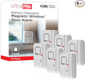 UltraPro Personal Security Window and Door Alarm, 6 Pack, DIY Protection, Burglar Alert, Wireless Chime/Alarm, Easy Installation, Home Security, Ideal for Home, Garage, Apartment, White, 49721