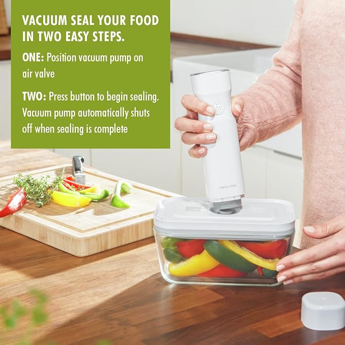 For food to stay fresh up to 5X longer, pump required (not included).
