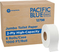 Georgia-Pacific Pacific Blue Basic 2-Ply Jumbo Jr. 9" Toilet Paper by GP PRO (Georgia-Pacific), 12798, 1,000 Linear Feet per Roll, 8 Rolls Per Case