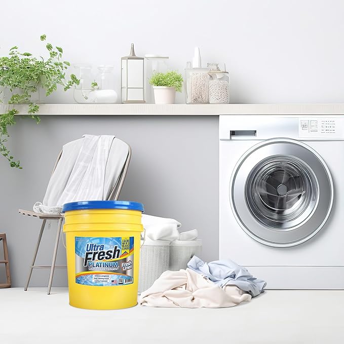 Ultra Fresh Platinum Liquid Laundry Detergent Washing Soap for All Machine Types, Up to 640 Loads, 5 Gal, Fresh Linen - Household Cleaning Supplies and Accessories for Clothing and Fabric Items