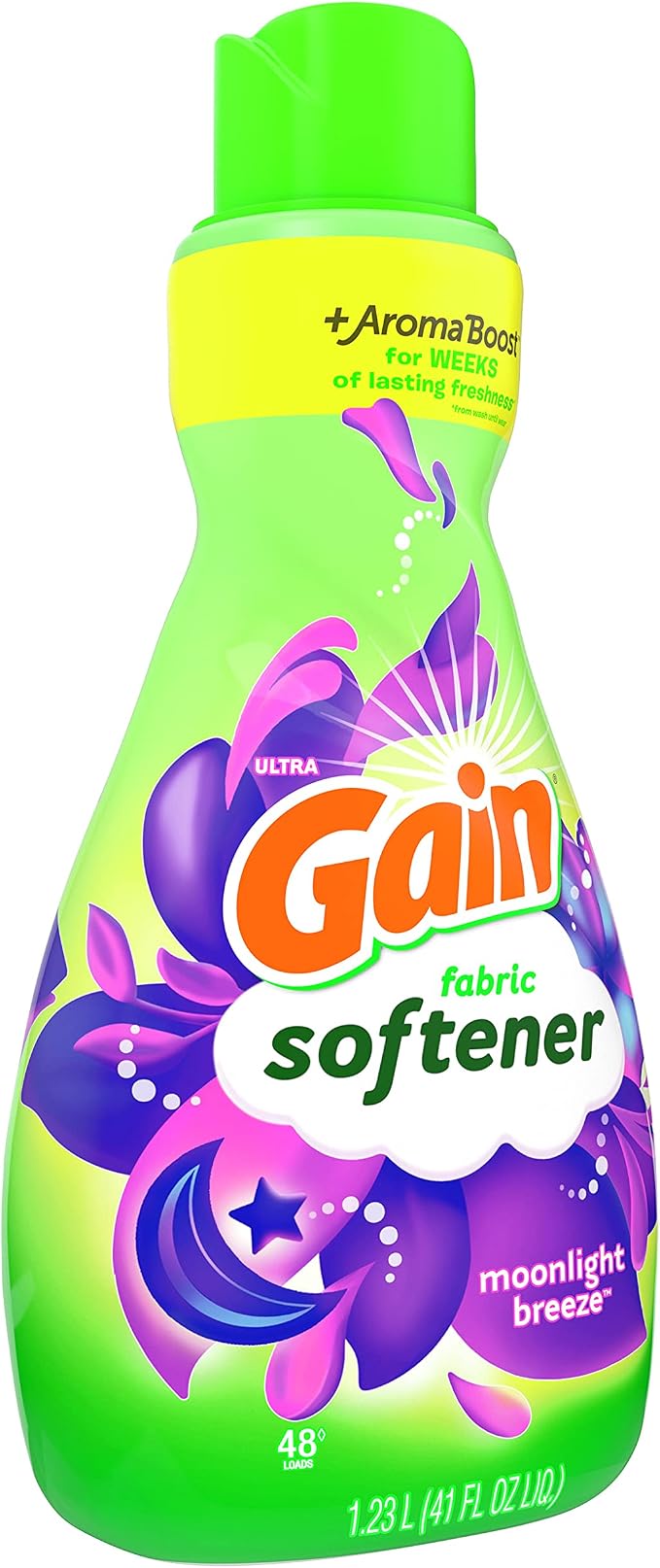 Gain Laundry Fabric Softener Liquid, Moonlight Breeze, Packaging May Vary, Total 192 Loads, 41 Fl Oz, Pack Of 4