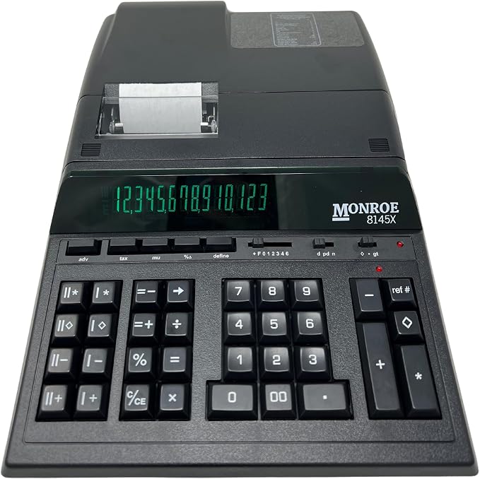 Monroe 8145X 14-Digit Printing Calculator with Large Display