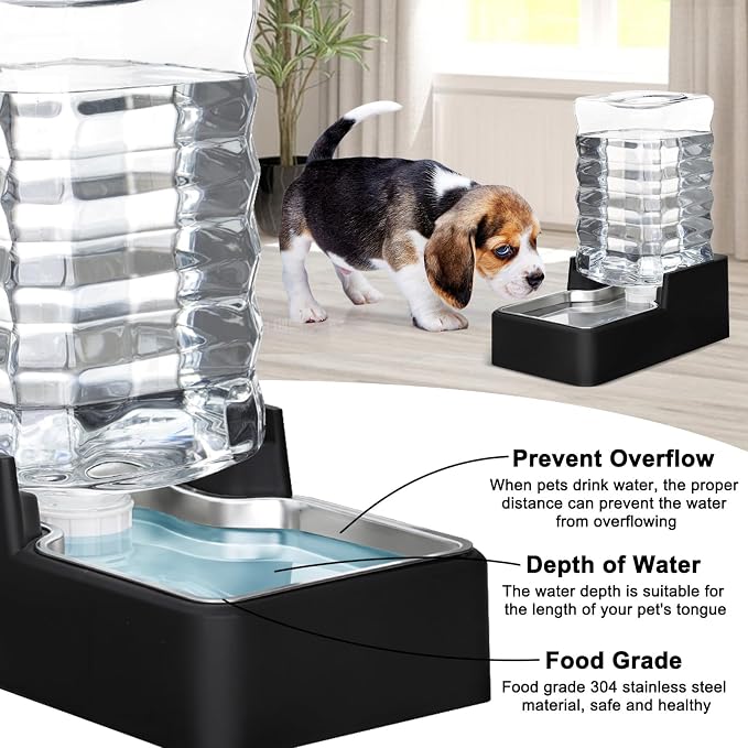 8L Dog Water Dispenser: Leak-Proof Gravity Refill Waterer