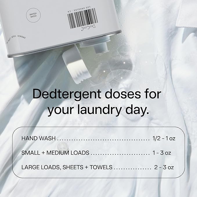 DedCool Liquid Laundry Detergent in Mochi Milk | Luxurious Scent | Stain-Removing Formula | Infused with Natural Essential Oils | Non-Toxic | Up to 120 Washes | 64 fl oz