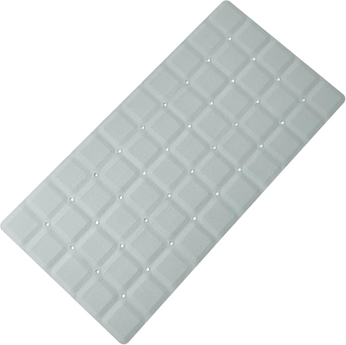 Webos Foldable Silicone Bathtub Mat: Jumbo Size Heavy Duty Safety Bath Mat for Tub Without Suction Cups Non Slip Bath & Shower Mat for Textured, Reglazed, Refinished Tub (Grey, 35.8 x 17.7)